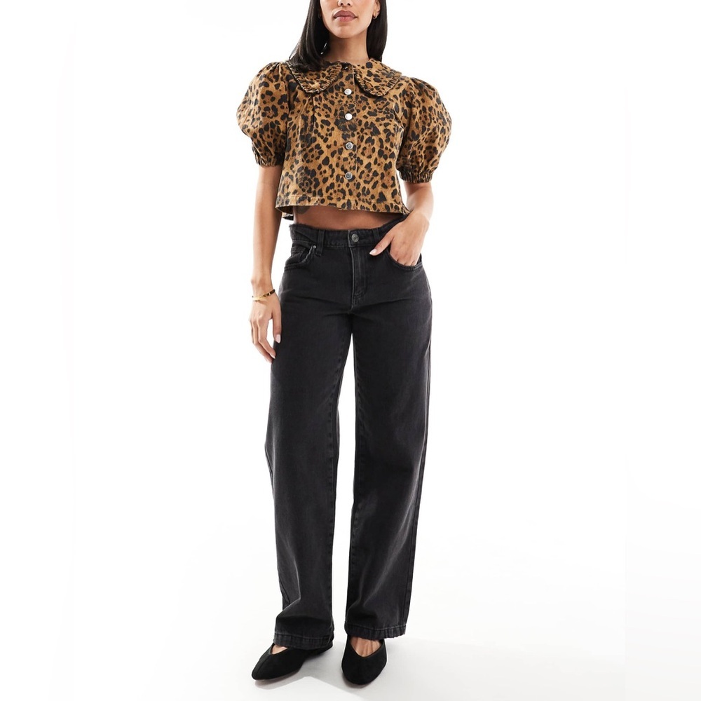 Cotton On low rise straight leg jeans in graphite black from ASOS